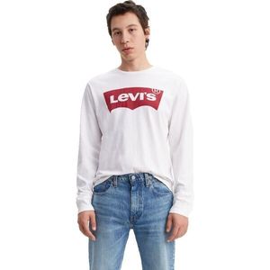 Levi's® LS STD GRAPHIC TEE Pánské triko s dlouhým rukávem, bílá, velikost obraz