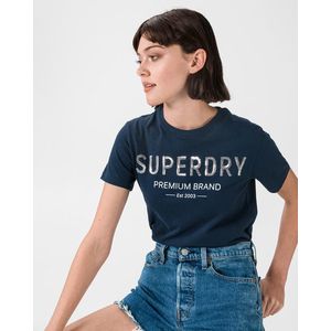 SuperDry Premium Sequin Triko Modrá obraz