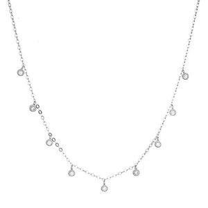 Evolution Group Stříbrný náhrdelník s 9 malými kulatými zirkonky 12056.1 crystal obraz