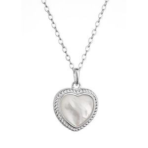 Evolution Group Stříbrný náhrdelník srdce s perleťovým zirkonem 12058.1 obraz