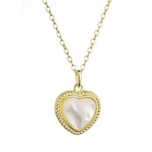 Evolution Group Pozlacený stříbrný náhrdelník srdce s perleťovým zirkonem 12058.1 obraz