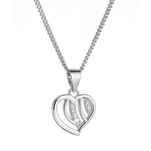 Evolution Group Stříbrný náhrdelník srdce se zirkony 12074.1 obraz
