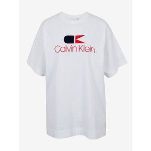 Calvin Klein Jeans Vintage Logo Large Triko Bílá obraz