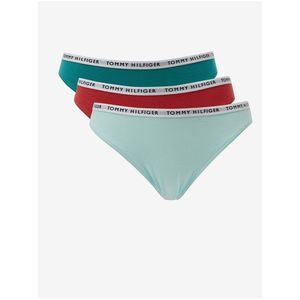 Sada tří kalhotek ve světle modré, červené a zelené barvě Tommy Hilfiger Underwear obraz