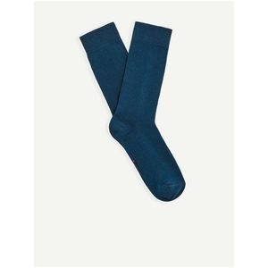 Tmavě modré vysoké ponožky z bavlny Supima® Celio Milof obraz