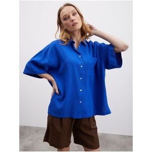 Modrá dámská oversize košile ZOOT.lab Rhiannon obraz