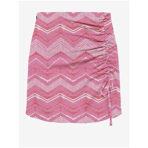 Růžová dámská vzorovaná mini sukně ONLY Nova obraz