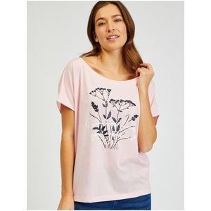 Světle růžové dámské tričko s potiskem SAM73 Circinus obraz