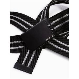 Šedo-černý pánský pruhovaný pásek Ombre Clothing obraz