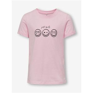 Světle růžové holčičí tričko ONLY Smil obraz