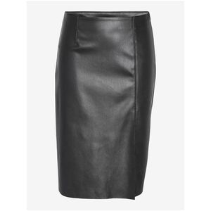 Černá dámská koženková pouzdrová sukně Noisy May Clara obraz