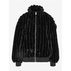 Černá dámská zimní bunda z umělého kožíšku Noisy May Zena obraz