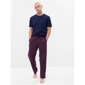 Vínové pánské kostkované pyžamové kalhoty GAP obraz