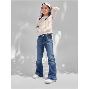 Modré holčičí flared fit džíny s vysokým pasem GAP obraz