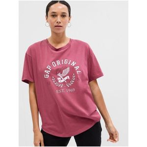 Tmavě růžové dámské tričko s potiskem GAP obraz
