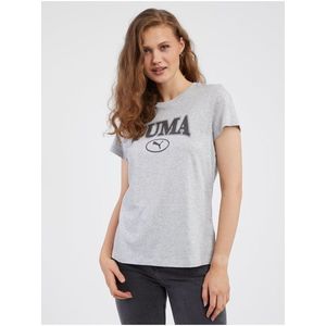 Světle šedé dámské žíhané tričko Puma Squad obraz