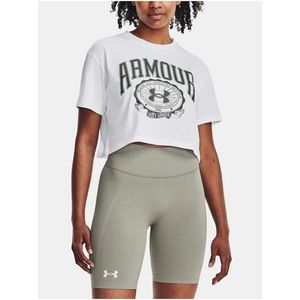 Bílé dámské sportovní cro top tričko Under Armour Collegiate obraz