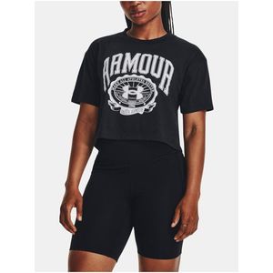 Černé dámské sportovní crop top tričko Under Armour Collegiate obraz