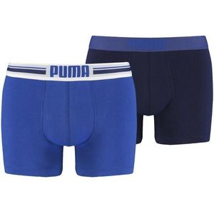 Puma PLACED LOGO BOXER 2P Pánské boxerky, modrá, velikost obraz