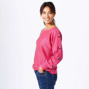 Rovný pulovr s lodičkovým výstřihem indická růžová 34/36 obraz