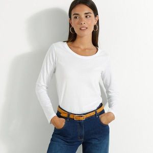 Blancheporte Jednobarevné tričko s dlouhými rukávy bílá 50 obraz