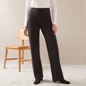 Blancheporte Rovné široké kalhoty z úpletu Milano černá 48 obraz