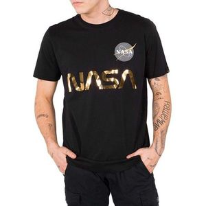 Pánské tričko alpha industries NASA Reflective T-Shirt Black obraz