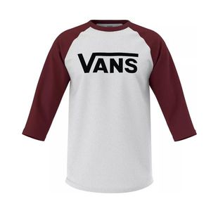 Pánské Tričko VANS CLASSIC RAGLAN WHITE-BLACK-SYRAH obraz