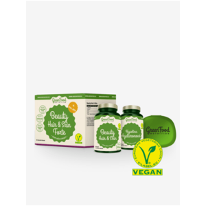 Sada Beauty Hair & Skin Forte + Pillbox GreenFood Nutrition obraz