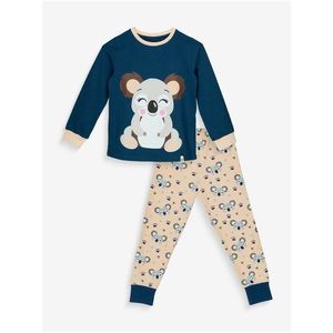 Béžovo-modré dětské veselé pyžamo Dedoles Šťastná koala obraz