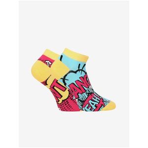 Žluto-ružové pánské veselé ponožky Dedoles Komiks obraz