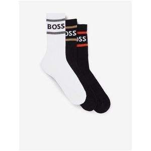Sada tří párů pánských ponožek v černé a bílé barvě Hugo Boss obraz