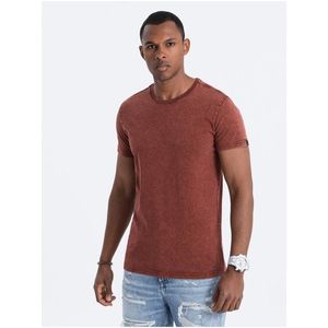 Červené pánské basic tričko Ombre Clothing obraz