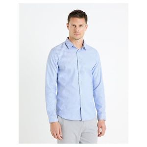 Světle modrá pánská pruhovaná košile Celio Fasanure obraz