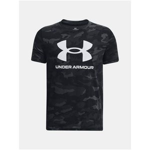 Černé vzorované tričko Under Armour UA SPORSTYLE LOGO AOP SS obraz