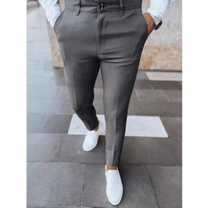 Pánské kalhoty hladké chinos AB8 tmavě šedé obraz