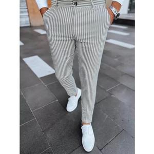 Pánské kalhoty pruhované chinos AB10 světle šedé obraz