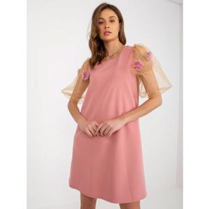Dámské šaty ke kolenům TADEA růžové/karamelové obraz