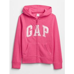 Dětská mikina GAP logo zip Růžová obraz