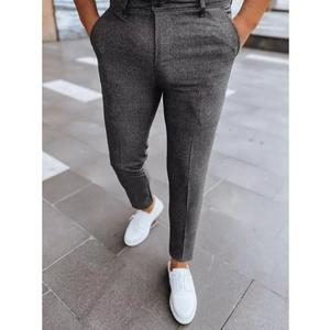 Pánské kostkované kalhoty chinos SIMPLY tmavě šedé obraz