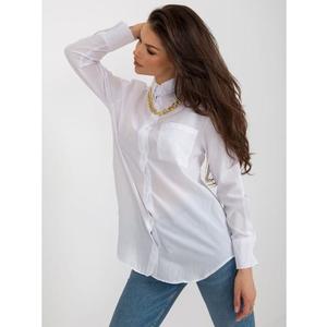 Dámská košile s odnímatelným řetízkovým detailem oversize LUDOVIT bílá obraz
