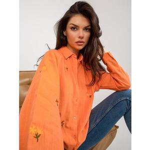 Dámské tričko s límečkem oversize TICHA oranžové obraz