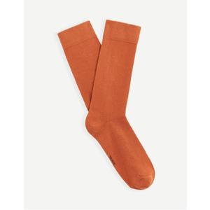 Vysoké ponožky Milof z bavlny Supima® Oranžov obraz