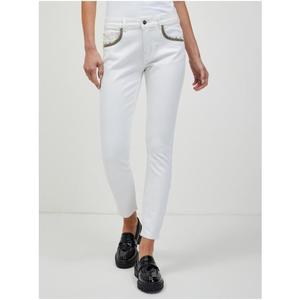 Bílé zkrácené skinny fit džíny obraz