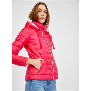 Tmavě růžová dámská zimní prošívaná bunda obraz