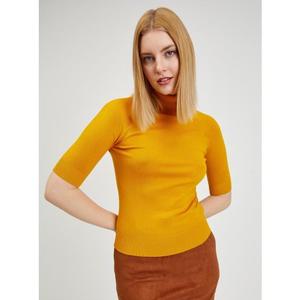 Žlutý dámský svetr s krátkým rukávem obraz