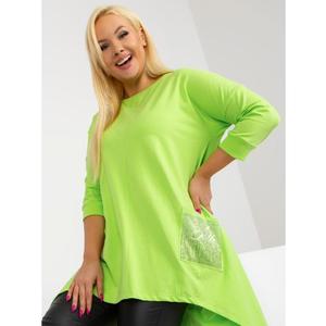 Dámská halenka s asymetrickým střihem plus size EKA limetkově zelená obraz