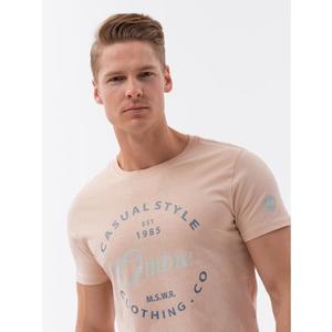 Pánské bavlněné tričko s potiskem světle růžové V3 S1752 obraz