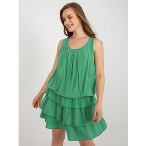 Dámské šaty s volánky OCH BELLA zelené obraz