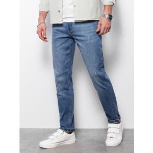 Pánské džínové kalhoty s žebrováním REGULAR FIT modré V3 OM-PADP-0102 obraz